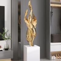 Grande Sculpture d'Art Décorative Plume Luxe Léger pour Salon, Meuble d'Entrée et Bureau