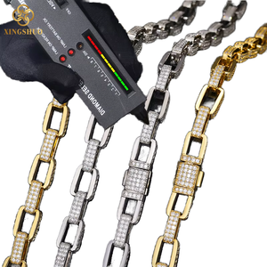 Pulsera de Cadena Cubana con Incrustaciones de Moissanita VVS, Chapada en Oro, Plata de Ley 925, 8.2mm, Estilo Hip Hop, Precio de Fábrica, Certificación GRA - Product Image 2