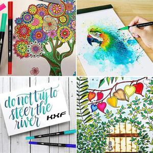 Cadeaux de promotion Rotuladores Punta Pincel Plumones Dual Tip Fineliner Art Markers Colorful Brush Pens Aquarelle Marker Set - Product Image 4