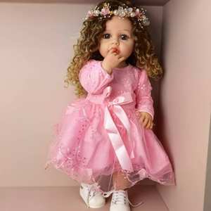 Poupées Reborn en gros, corps entier en silicone souple, 55 cm, cheveux bouclés, <span class=keywords><strong>Betty</strong></span> Princesse, poupée Reborn pour tout-petits - Product Image 4