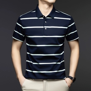 <span class=keywords><strong>Polo</strong></span> en coton rayé personnalisé pour homme, à manches courtes, col rabattu, style tendance, nouvelle collection été, vente en gros - Product Image 1