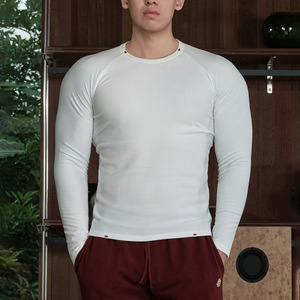 Camiseta Deportiva de Manga Larga para Hombre, de Malla Elástica y Ajustada, para Fitness, para Tallas Grandes - Product Image 1