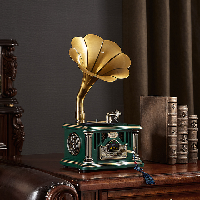 Retro Bluetooth Speaker Mini Gramophone Phonograph Small Audio Player