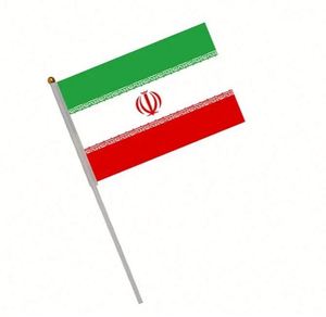 Venta al por Mayor, Entrega Rápida, Bandera de Mano Iraní de 14x21cm, 100% Poliéster, con Asta - Product Image 2