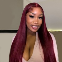 Peluca de Cabello Humano Virgen Brasileño con Frente de Encaje 360, Peluca Completa de Encaje HD sin Pegamento, Doble Trama, Larga, Negra, para Mujer