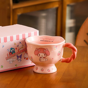 แก้วเซรามิคลายการ์ตูนพร้อมฝาปิดกล่องสีสวยแก้วกาแฟน้ำลายการ์ตูนคิตตี้นม - Product Image 5