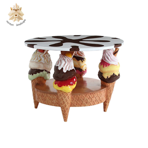 Bán Buôn Giá Rẻ Hơn Ngoài Trời Trang Chủ Trang Trí Sân Vườn Lớn Đứng Waffle Cone Sợi Thủy Tinh <span class=keywords><strong>Ice</strong></span> Cream Bức Tượng Điêu Khắc - Product Image 5