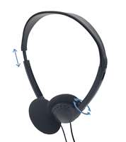 Headphone On-Ear Berkabel 3.5mm Custom Logo Basic Dynamic, Suara Jernih, Ringan, Kontrol Volume, Plastik, untuk Olahraga dan Perjalanan, 1.2m
