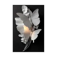 Art mural moderne, papier peint en toile avec motif de papillon noir et blanc, illusion d'optique, impression holographique, décoration murale pour la maison, salon