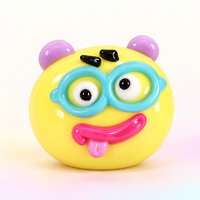 Jouet Squishy Drôle en Forme de Bouche de Chien avec une Expression Amusante, de Grandes Yeux et un Pressage Sensoriel Satisfaisant