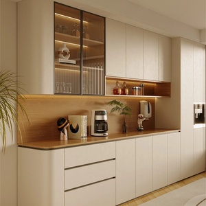 Ensemble complet de meubles de salon de style italien 2026 en bois massif, écologique, avec armoire à vin à hauteur réglable et éclairage de style français - Product Image 3
