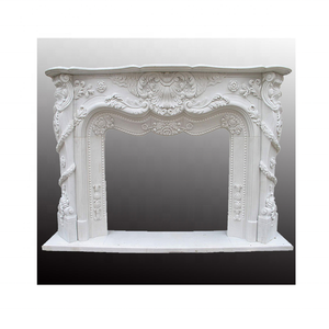 High Quality White Marble <b>Fireplace</b> Modern Design <b>Insert</b> Type for Warmth for Living Room - Product Image 6