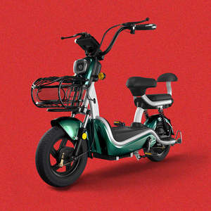 Nouveau vélo électrique à 2 roues avec freins à tambour avant et arrière Pneu à vide de 14 pouces Moteur 300W/500W forte puissance - Product Image 3