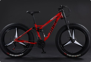 Vélo tout-terrain à suspension double à pneus larges de 24 pouces, à rayons, à 21 vitesses, pour la plage et la neige, vente en gros - Product Image 3