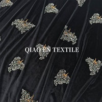 Tissu de broderie tubulaire 3D perlé, artisanal, de luxe léger, pour robe, cheongsam, costume de danse, fait main, 100% acrylique
