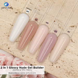 HEMA & TPO Free 2 en 1 Gel de construction brillant nude pour extension d'ongles, Gel de construction naturel en pot, Marque privée - Product Image 4
