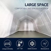 Carpa Inflable Impermeable para Emergencias y Camping, Refugio para Glamping al Aire Libre, Cumple con las Normas Estándar, Instalación Rápida en 30 Minutos, Lona de Algodón