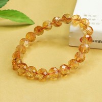 Bracelet en Citrine Jaune Facetté Aiyu en Gros, Bijoux Perlés en Cristal pour Hommes et Femmes, Diffusion en Direct d'Usine S3090503