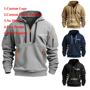 <span class=keywords><strong>Felpa</strong></span> con Cerniera e Scollo a V più Venduta con Logo Personalizzato Gratuito e Popolare <span class=keywords><strong>Felpa</strong></span> Casual con Cappuccio in Pile - Product Image 2