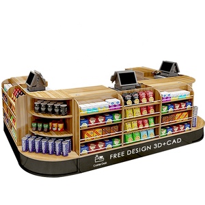 Conception En Bois moderne Pour Nappes <span class=keywords><strong>de</strong></span> Magasin Mobile Registre D'épicerie Comptoir Caisse Pour Magasin <span class=keywords><strong>De</strong></span> Détail - Product Image 1