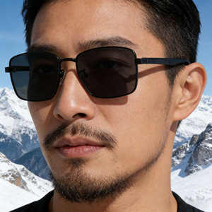 Lunettes de soleil polarisées carrées Ks-3988 pour hommes, monture noire, métal, plastique, protection UV400, verres TAC, pare-soleil de classe 2 - Product Image 5