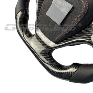 Volant de voiture en cuir plat noir et fibre de carbone pour <span class=keywords><strong>Chevrolet</strong></span> XL <span class=keywords><strong>Corvette</strong></span> C5 C6 <span class=keywords><strong>C7</strong></span> C8 Camaro 5th 6th 7th - Product Image 5