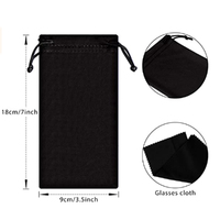 Pochette rectangulaire en microfibre pour lunettes, étui de rangement souple et imperméable pour lunettes de soleil, étui à cordon de couleur unie