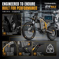 Coswheel R19MAX Enduro Ebike 90KMH 11340W Peak Alloy Frame 19 Inch Tire Four Piston Hydraulic Disc Brake Fastace Shock LED