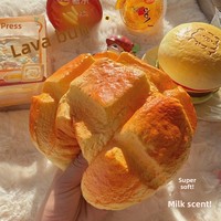 Jouet anti-stress en forme de croissant et de pain à l'ananas, souple et moelleux, à récupération lente, en PU