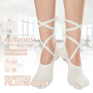 Hot Bán Dây Đeo Yoga Vớ Tùy Chỉnh Tập Thể Dục Màu Trắng Pilates Vớ Phụ Nữ Chống Trượt Grip Yoga Vớ Tùy Chỉnh Dệt Kim Phòng Tập Thể Dục Pilates <span class=keywords><strong>SOX</strong></span> - Product Image 1