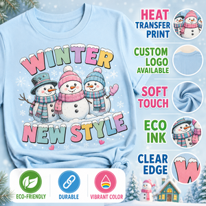 Wholesale Ready to <strong>Press</strong> Christmas DTF Heat Transfer Cute Snowman Santa Text Cartoon DTF Transfer Film for DIY T-Shirt Hoodie - Product Image 6