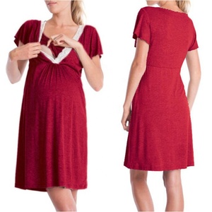 Fabbrica professionale di produzione delle donne in gravidanza <span class=keywords><strong>camicia</strong></span> <span class=keywords><strong>da</strong></span> <span class=keywords><strong>notte</strong></span> <span class=keywords><strong>vestito</strong></span> con allattamento al seno pigiami - Product Image 6