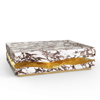 Table basse en marbre Calacatta Violla de luxe au design moderne, table à thé pour le salon, meubles