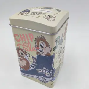 Металлическая коробка для денег прямоугольной формы, Детская коробка для игрушек, жестяная коробка для конфет, шоколада