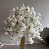 A-2002 Nouvelle Composition de Boules de Fleurs Artificielles avec Feuilles Vertes Artificielles et Roses Rouges en Soie pour la Décoration de Mariages, de Noël, de Fêtes et d'Événements
