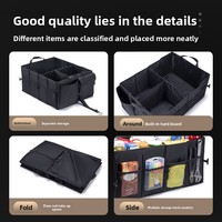 Boîte de rangement pour coffre de voiture, organisateur à compartiments pliables, sac de rangement, style minimaliste, résistant aux chocs, pliable
