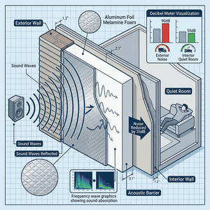 Espuma de Melamina Laminada con Papel de Aluminio, Autoadhesiva, Aislamiento Térmico y <span class=keywords><strong>Acústico</strong></span> <span class=keywords><strong>para</strong></span> Conductos de HVAC - Product Image 6