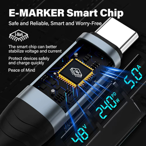 240W 5A E-Mark ชิปจอแสดงผลดิจิตอล USB <span class=keywords><strong>C</strong></span> TO <span class=keywords><strong>Type</strong></span> <span class=keywords><strong>C</strong></span> <span class=keywords><strong>สาย</strong></span><span class=keywords><strong>ชาร์จ</strong></span>ข้อมูลซุปเปอร์<span class=keywords><strong>ชาร์จ</strong></span>สำหรับ iPhone 15 16 17 Pro Samsung S24 Huawei Xiaomi - Product Image 4
