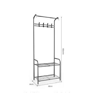 Multifunctional <b>Wall</b>-Mounted L-Shaped Coat <b>Shoe</b> & Clothes Rack for Living Room and Porch Storage - Product Image 5