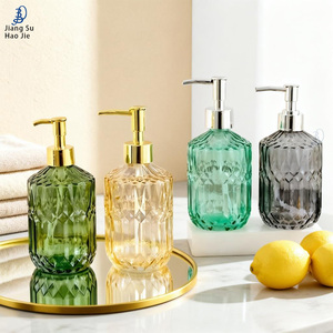 Flacone ricaricabile per shampoo, dispenser <span class=keywords><strong>in</strong></span> <span class=keywords><strong>vetro</strong></span> per sapone <span class=keywords><strong>liquido</strong></span> e dispenser per schiuma con pompa oro e argento - Product Image 1