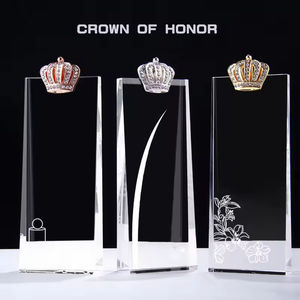 एचबीएल थोक सोने की रजत कांस्य धातु ताज क्रिस्टल ट्रॉफी कप में प्रमुख नृत्य क्रिस्टल ग्लास पुरस्कार पट्टिका ट्रॉफी - Product Image 2