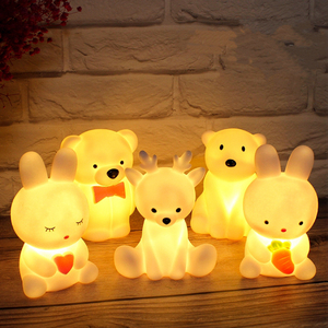 LED Cute Cartoon <strong>Rabbit</strong> Night <strong>Light</strong> IP65 Table Lamp for Bedroom Bedside Baby Sleeping Ornament Christmas Gift Toys - Product Image 1