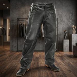 Protective Genuine Cowhide <b>Leather</b> Motorcycle <b>Pants</b> for Adult <b>Men</b>-All Seasons - Product Image 3