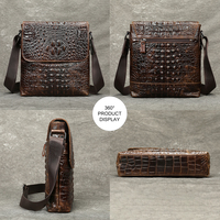 Sac à bandoulière MARRANT vintage en cuir véritable gaufré crocodile pour homme, sac messager en cuir pour homme
