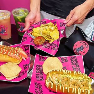 Papier sulfurisé personnalisé, biodégradable, écologique, recyclable, de qualité alimentaire, enduit de PE, résistant à la graisse, pour hamburgers, poulet frit, hot-dogs - Product Image 6
