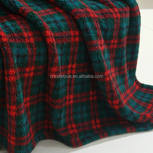 FY Scottish <strong>Tartan</strong> Sherpa Raschel Blanket Red Green Plaid Flannel Nap Polar Manta Luxury Scottish Style <strong>Throw</strong> - Product Image 5