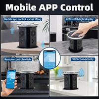 Prise de table escamotable automatique à commande tactile Tuya WIFI, prise encastrée étanche IP65 avec haut-parleur et chargeur sans fil