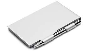 Cuaderno de bolsillo con funda de hojas sueltas de metal y aluminio con logotipo personalizado y bolígrafo - Product Image 5