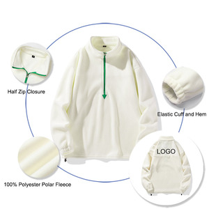 Sudadera con media cremallera de poliéster polar estilo callejero unisex con logotipo personalizado ropa de calle pulóver sudaderas con media cremallera - Product Image 2