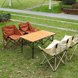Facile da trasportare all'ingrosso portatile in legno di alluminio all'aperto Picnic campeggio pieghevole tavolo da pesca e sedia <span class=keywords><strong>set</strong></span> - Product Image 5